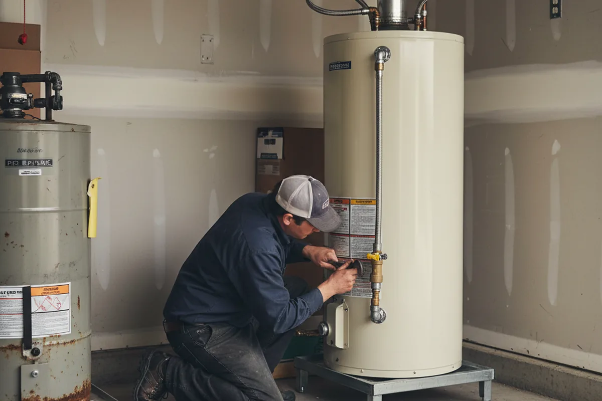 Water heater and shutoff valve replacement in Hubbard
